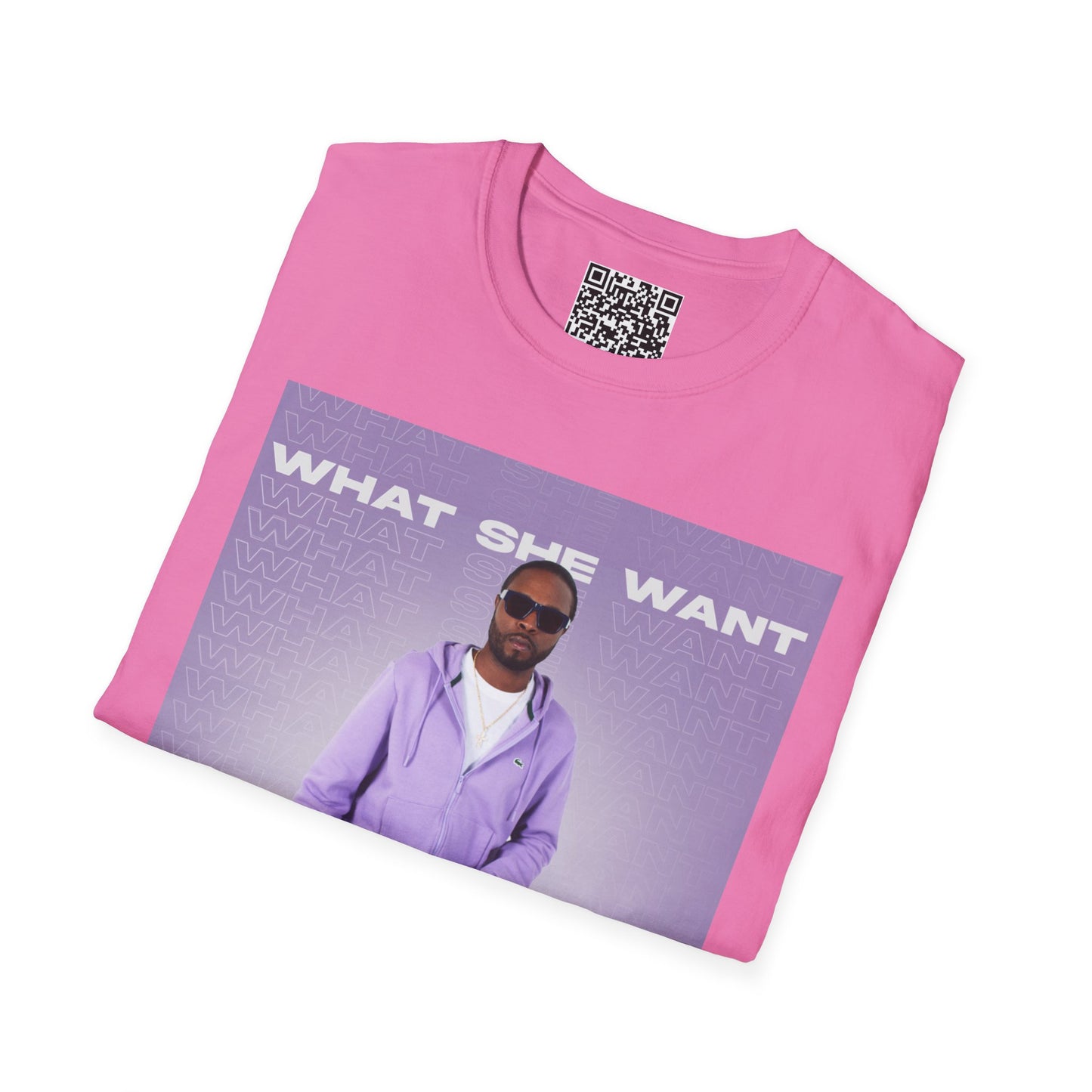 'What She Want' with QR code
