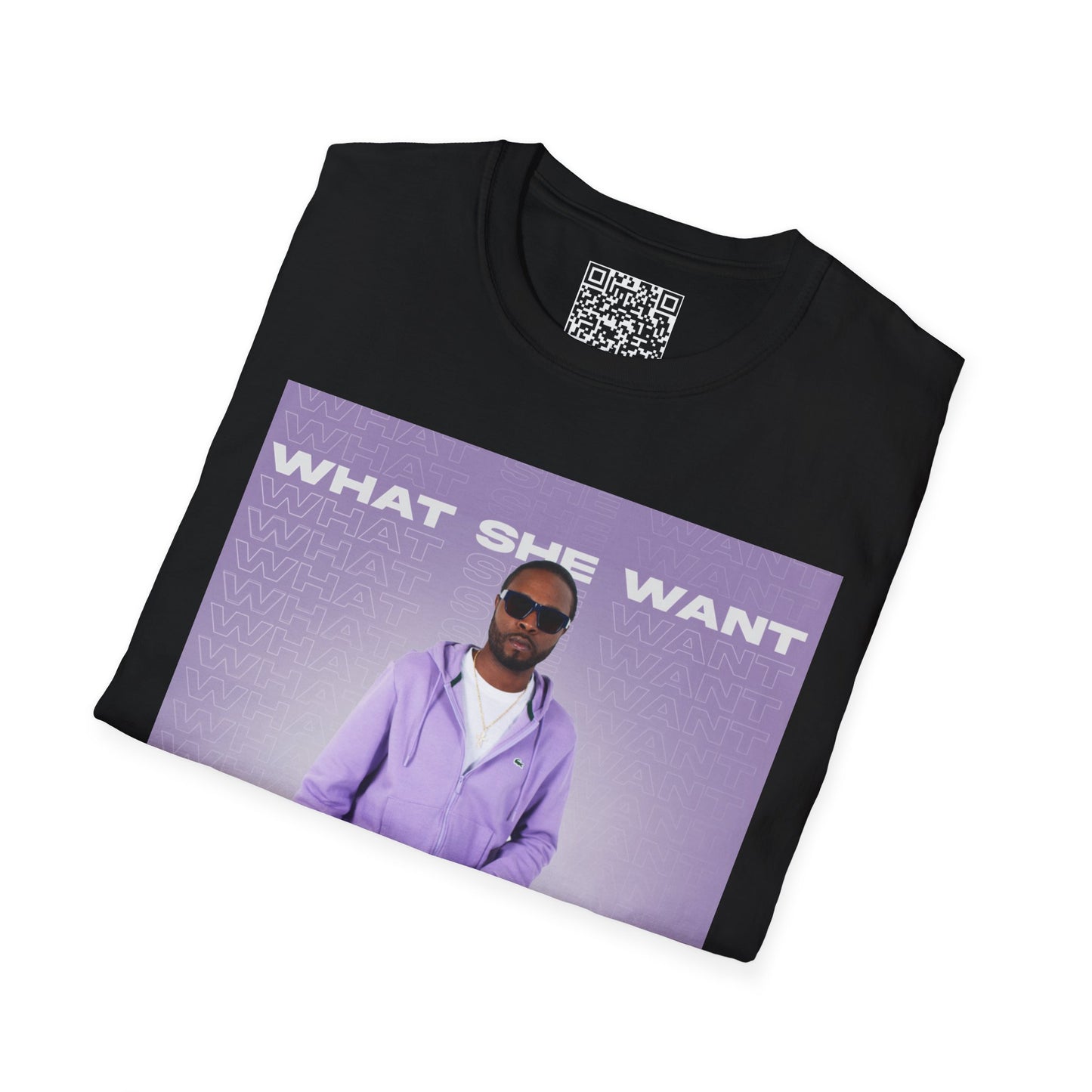 'What She Want' with QR code