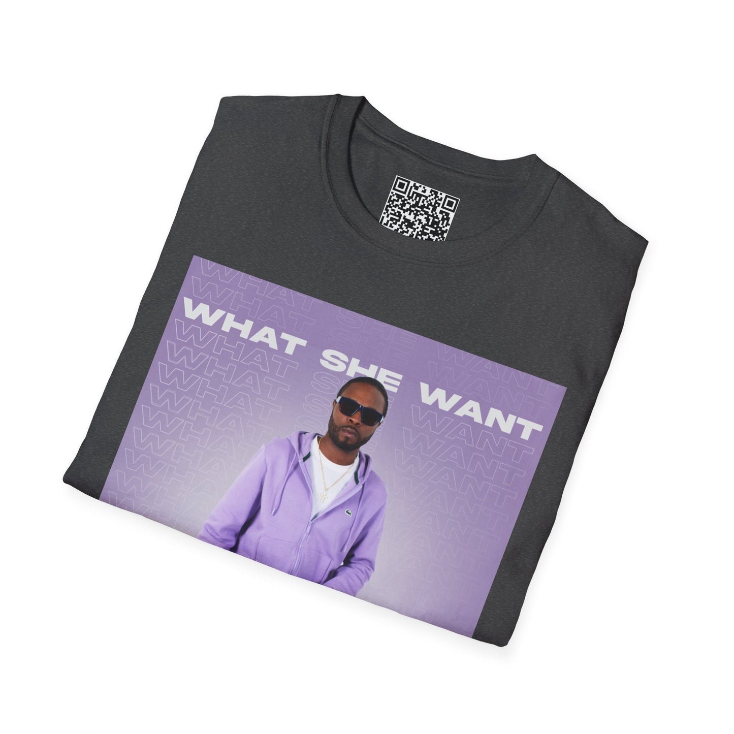 'What She Want' with QR code