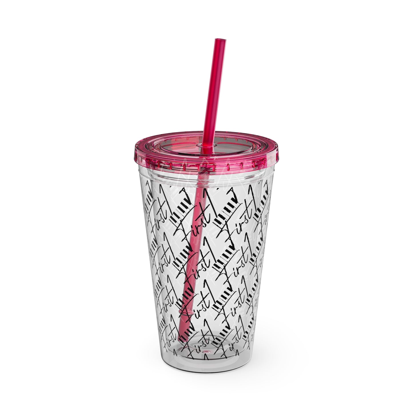 First1 Sunsplash 16oz Tumbler with Straw - Stylish & Reusable Drink Cup