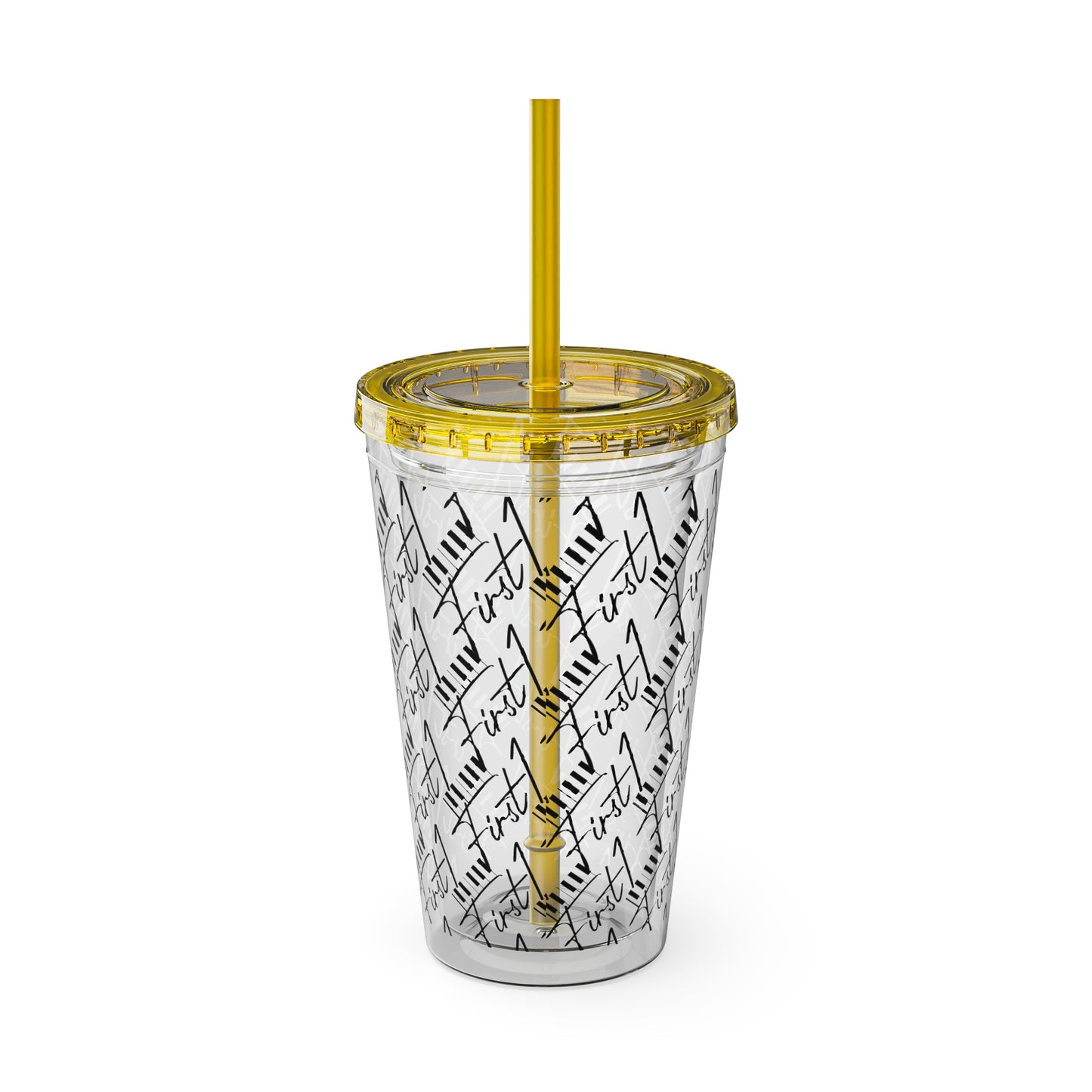 First1 Sunsplash 16oz Tumbler with Straw - Stylish & Reusable Drink Cup