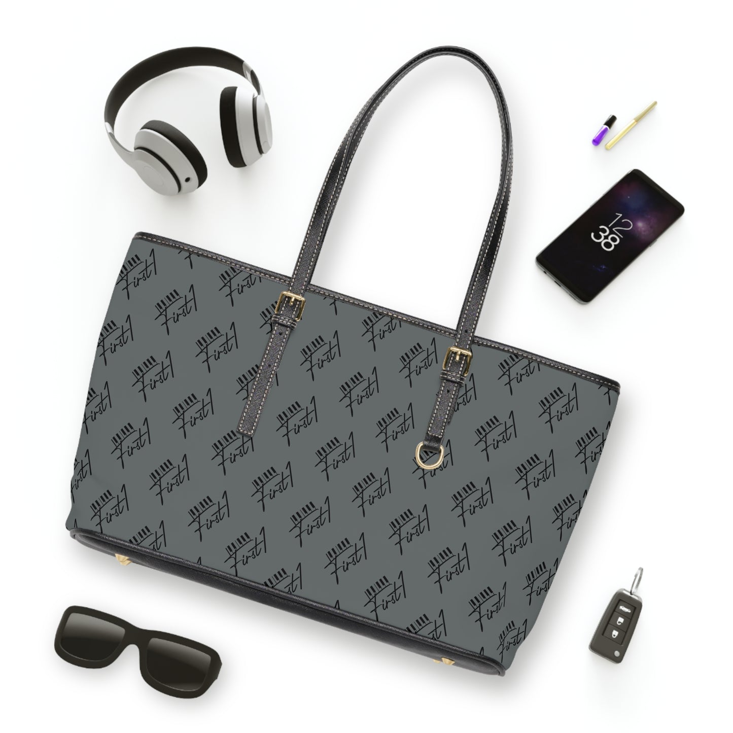 First1 Leather Shoulder Bag (GREY)