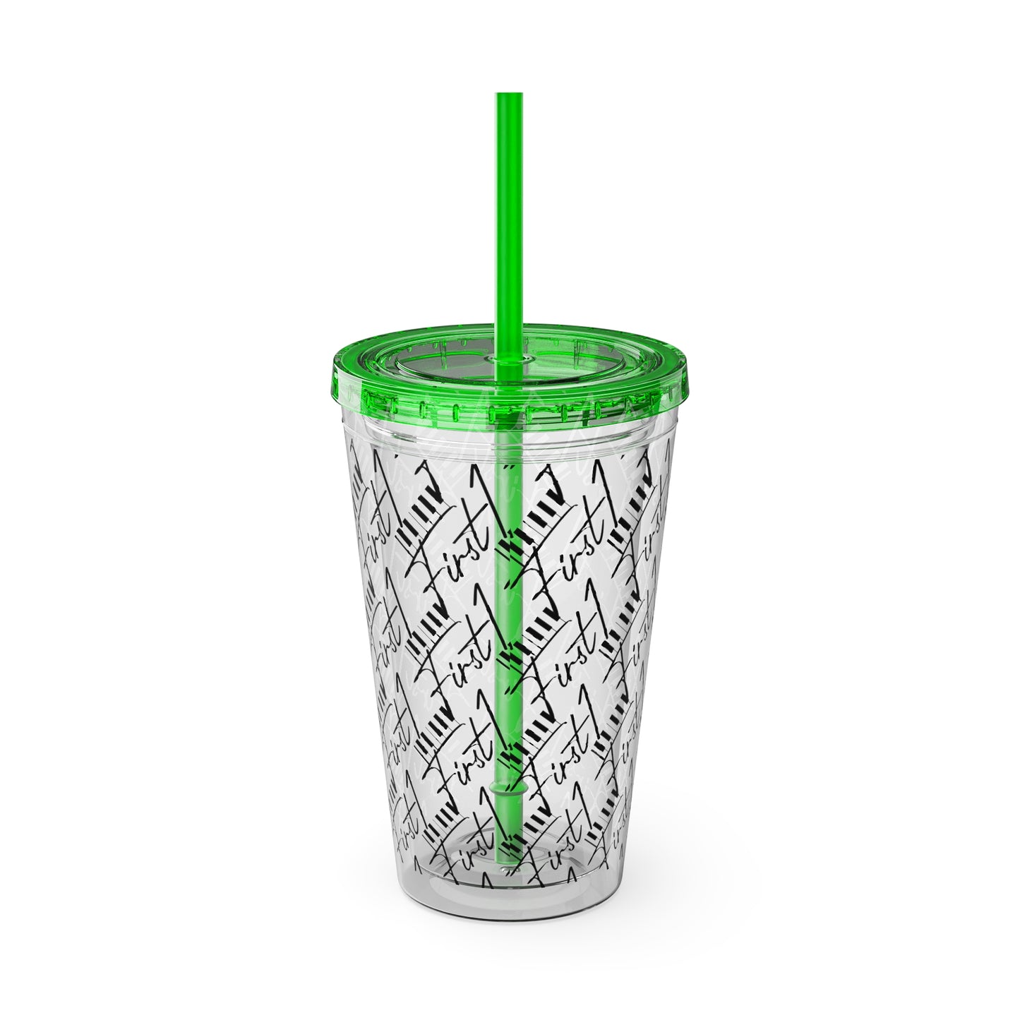 First1 Sunsplash 16oz Tumbler with Straw - Stylish & Reusable Drink Cup