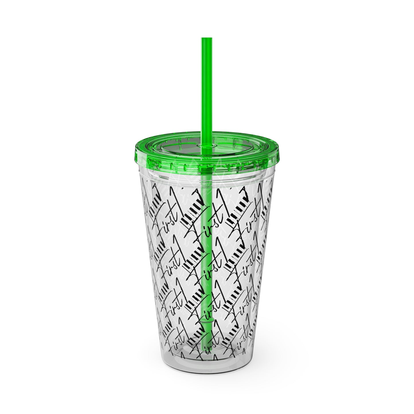 First1 Sunsplash 16oz Tumbler with Straw - Stylish & Reusable Drink Cup