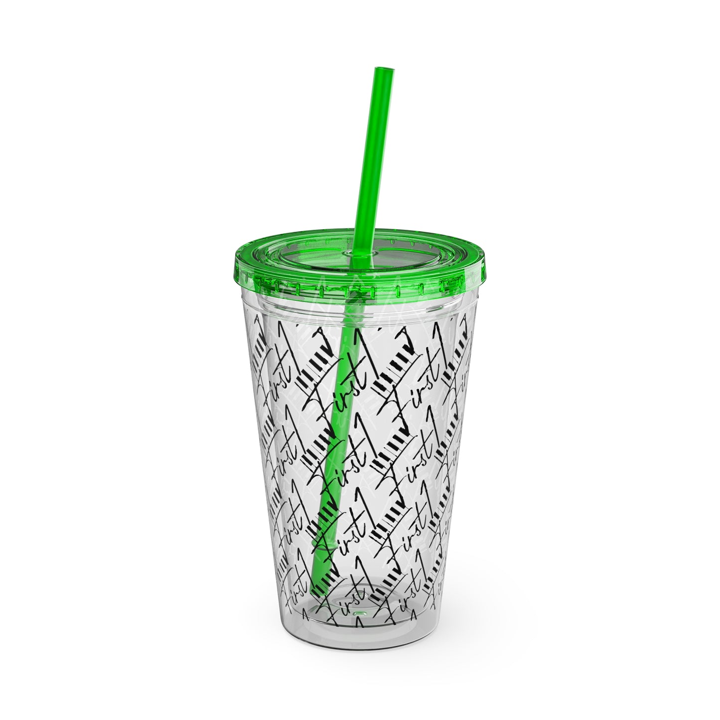 First1 Sunsplash 16oz Tumbler with Straw - Stylish & Reusable Drink Cup