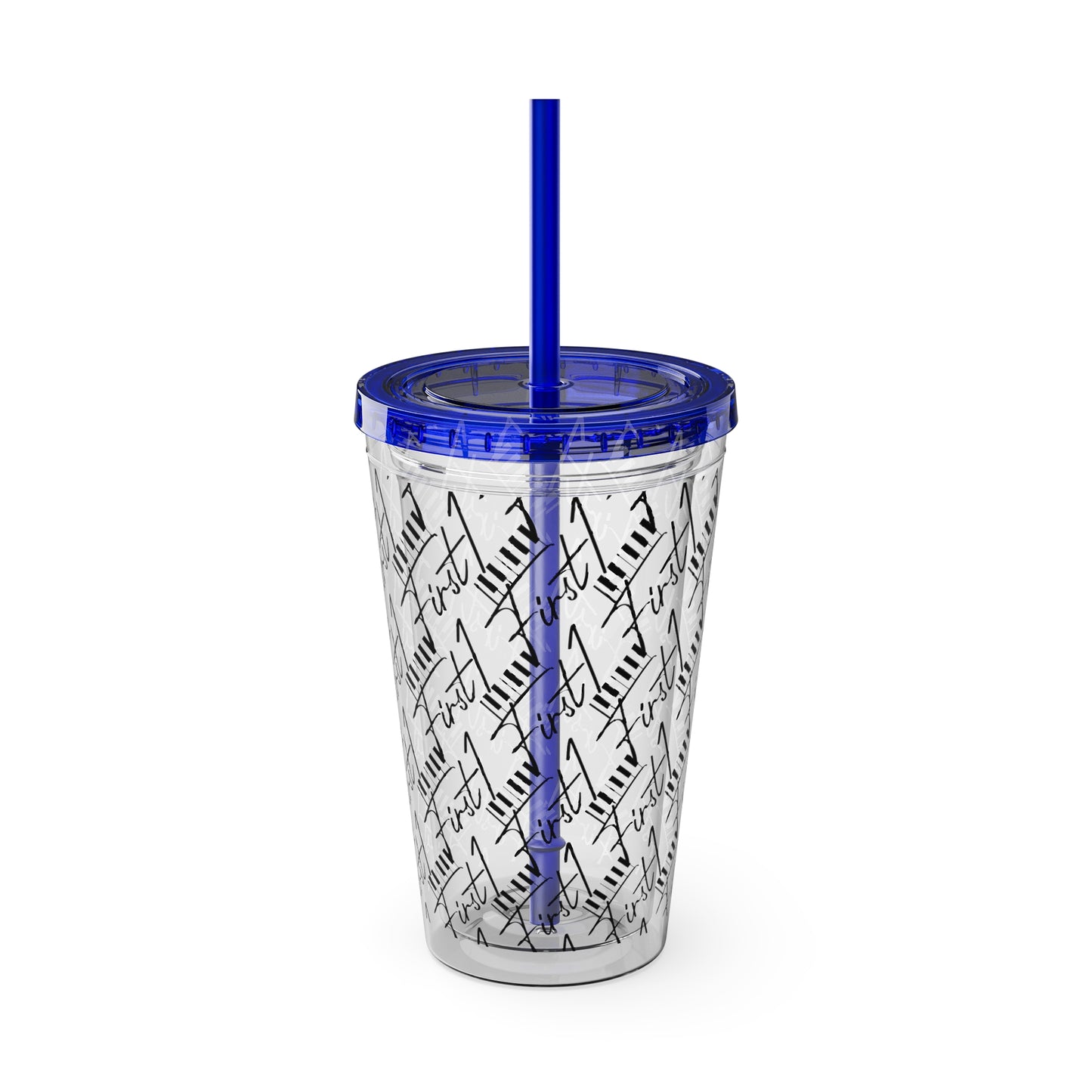First1 Sunsplash 16oz Tumbler with Straw - Stylish & Reusable Drink Cup