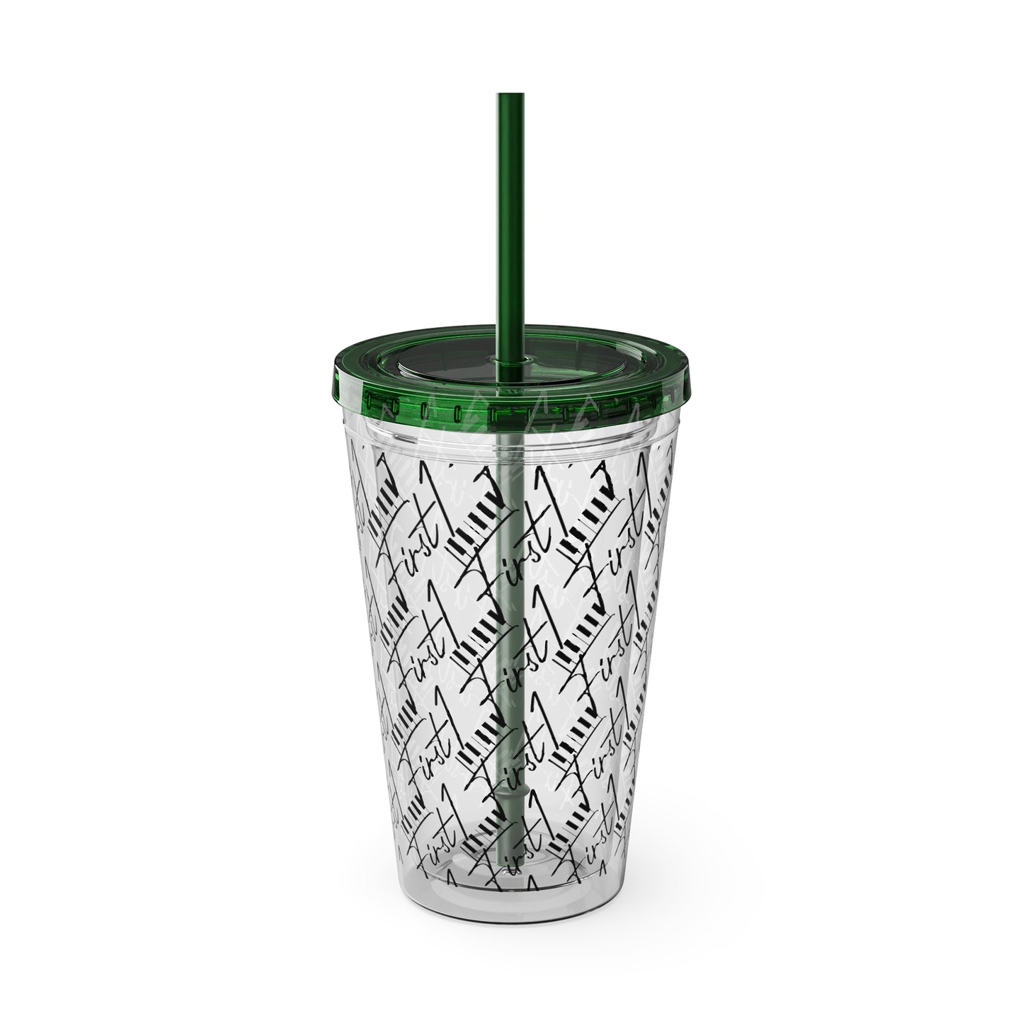 First1 Sunsplash 16oz Tumbler with Straw - Stylish & Reusable Drink Cup