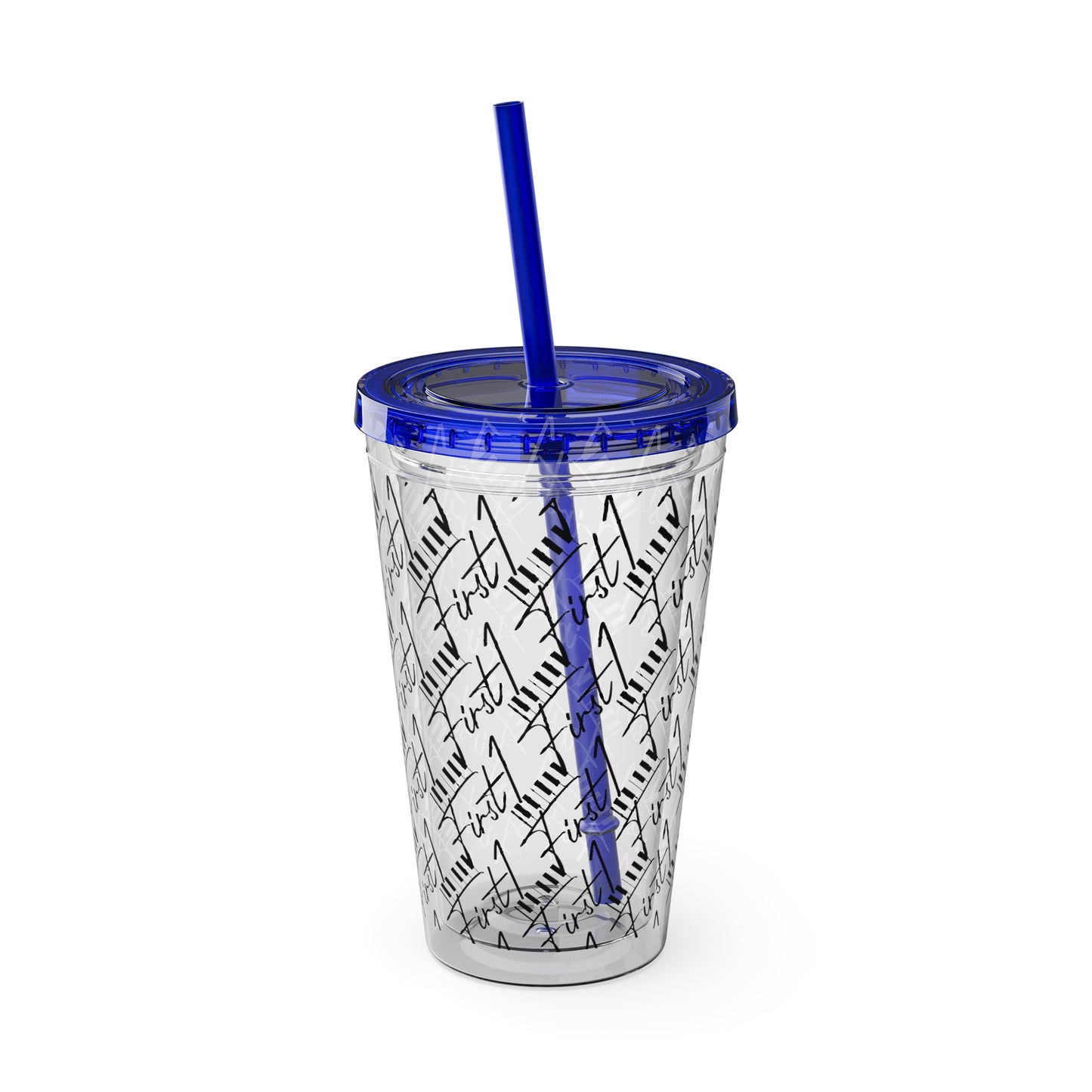 First1 Sunsplash 16oz Tumbler with Straw - Stylish & Reusable Drink Cup