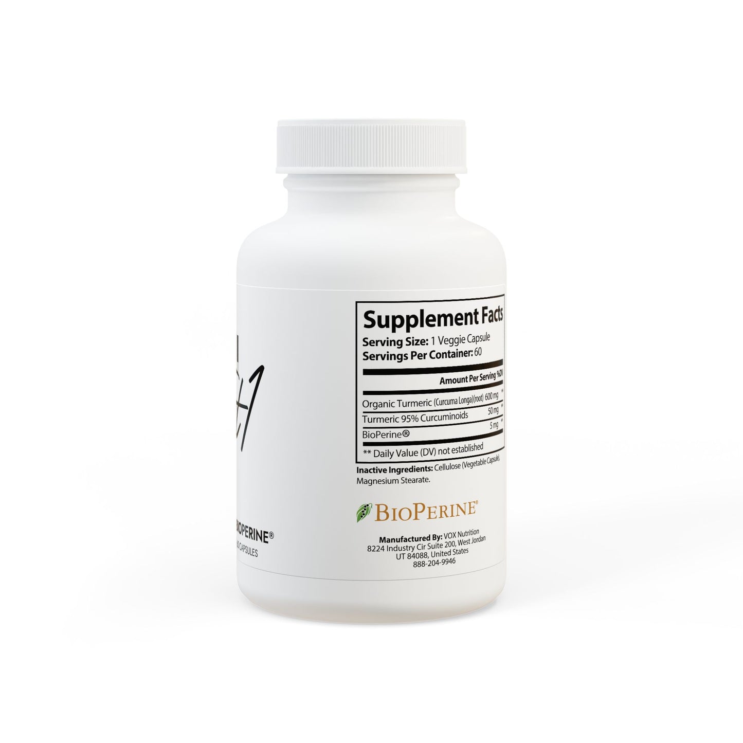First1 Turmeric with BioPerine® (Black Pepper Fruit Extract) Supplement (60 Capsules)