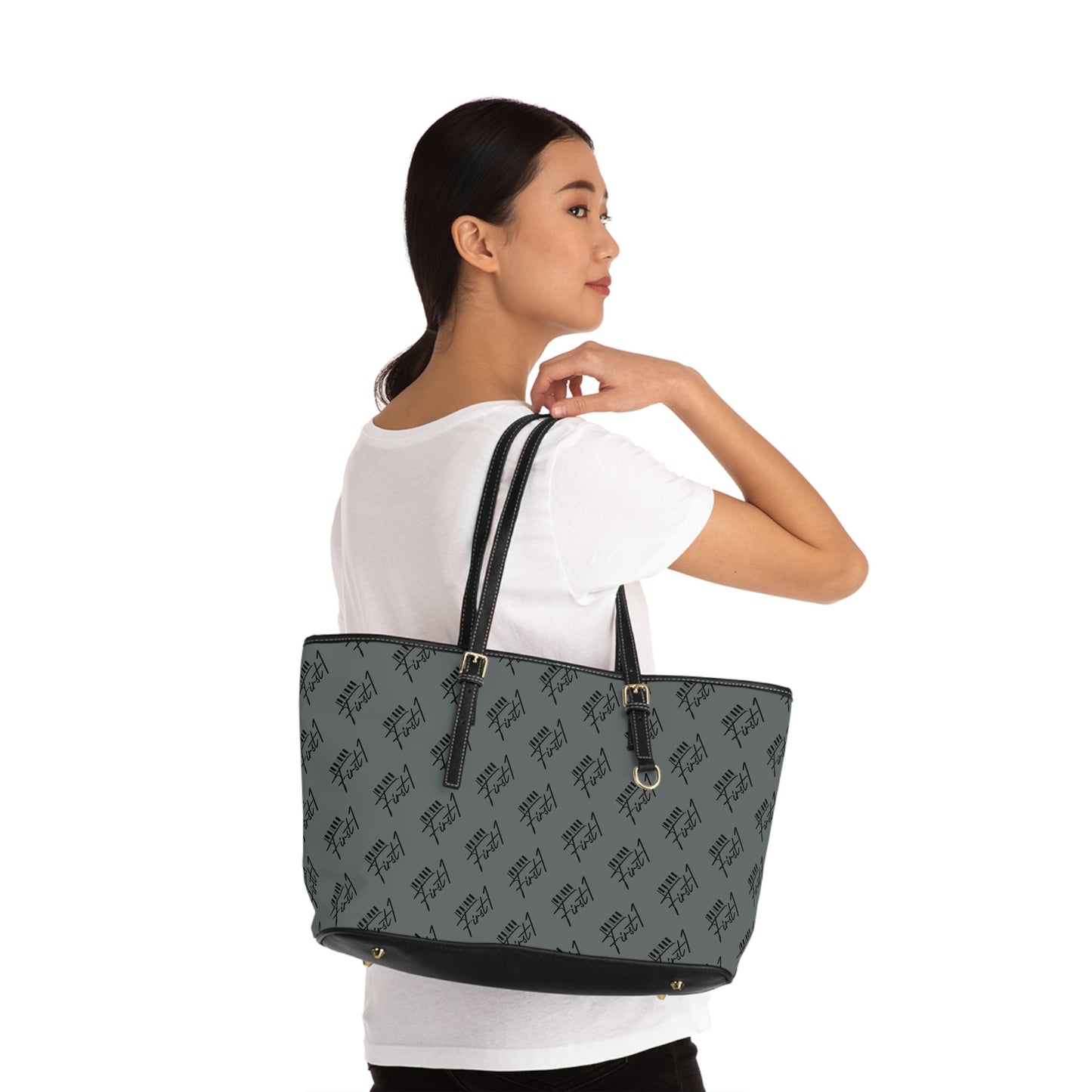 First1 Leather Shoulder Bag (GREY)