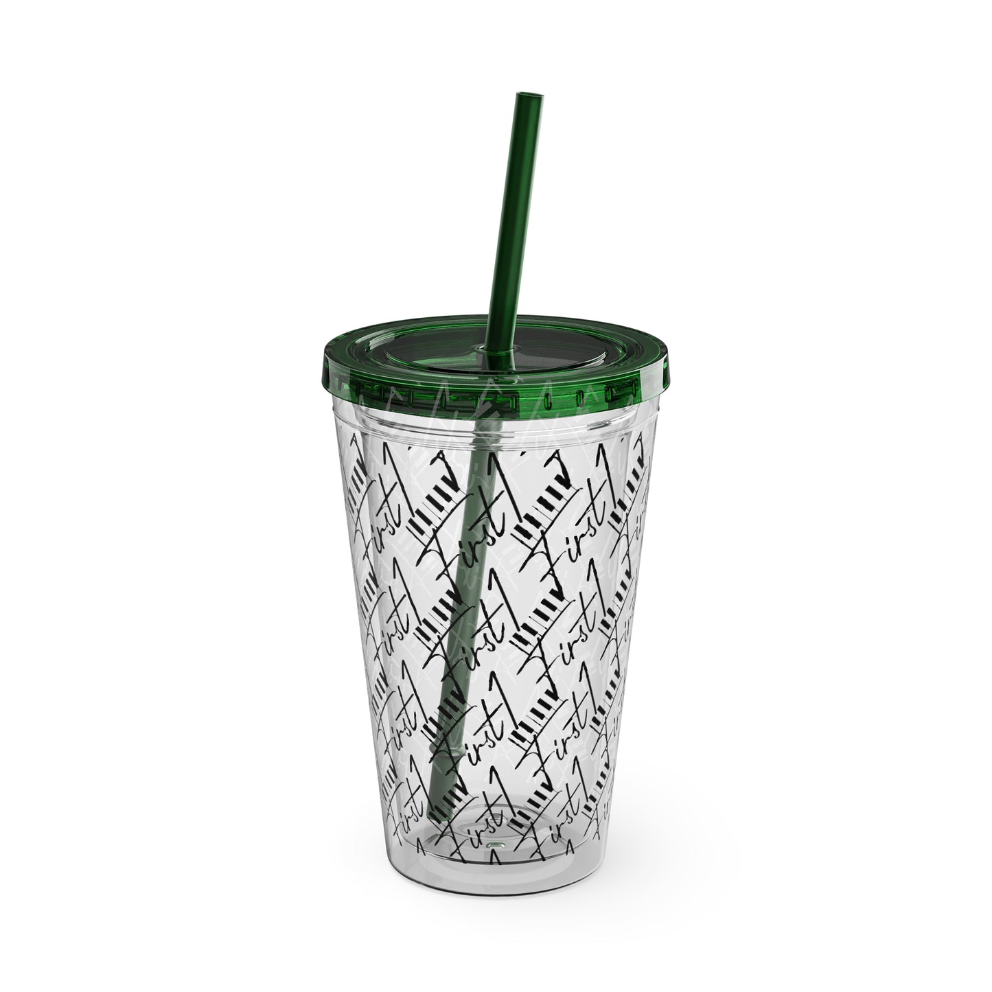 First1 Sunsplash 16oz Tumbler with Straw - Stylish & Reusable Drink Cup