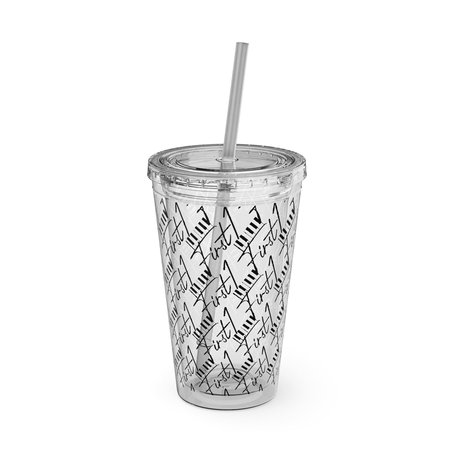 First1 Sunsplash 16oz Tumbler with Straw - Stylish & Reusable Drink Cup