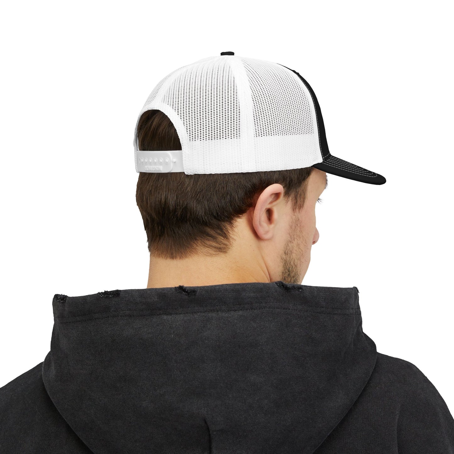 First1 Embroidered Snapback Trucker Cap (blanco)