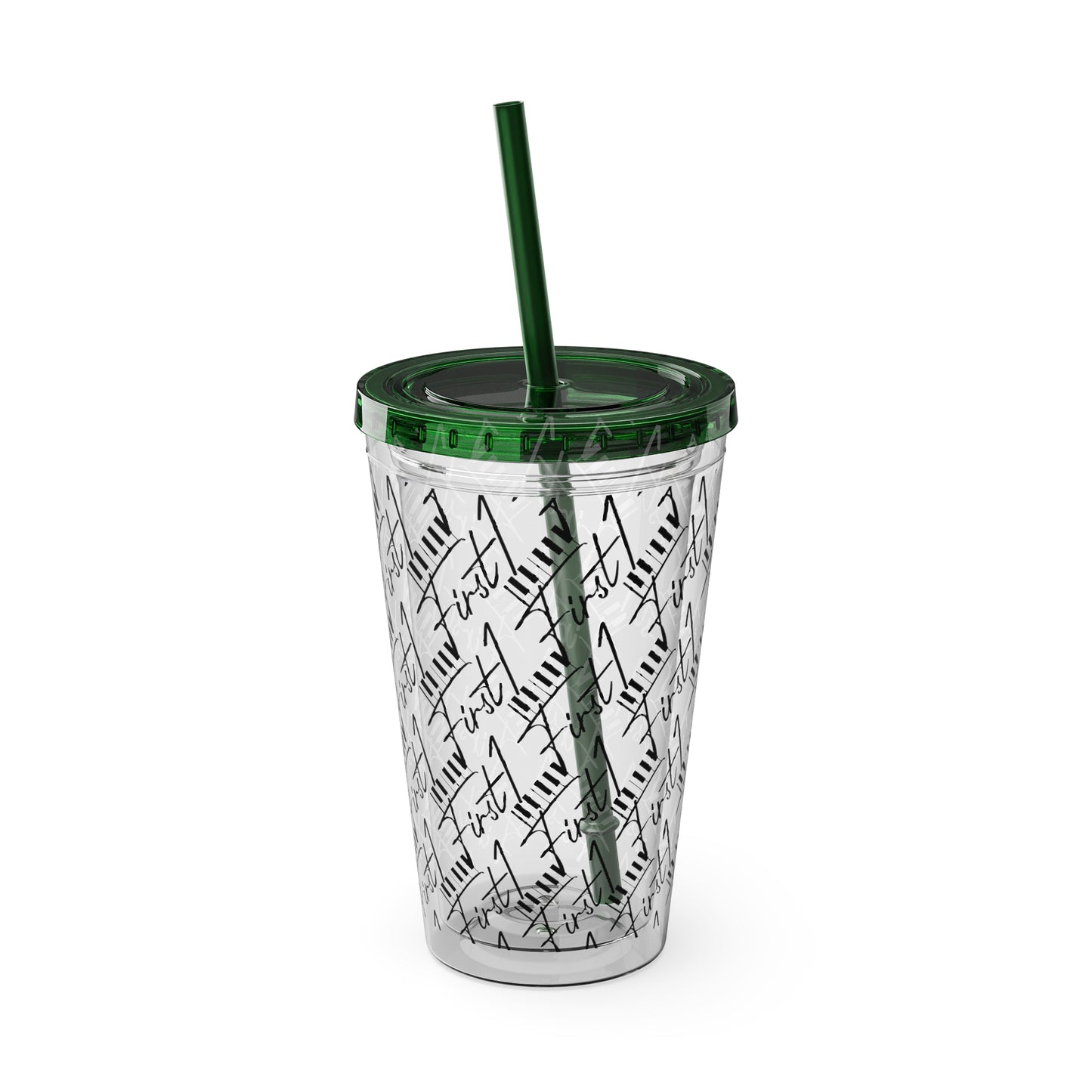 First1 Sunsplash 16oz Tumbler with Straw - Stylish & Reusable Drink Cup