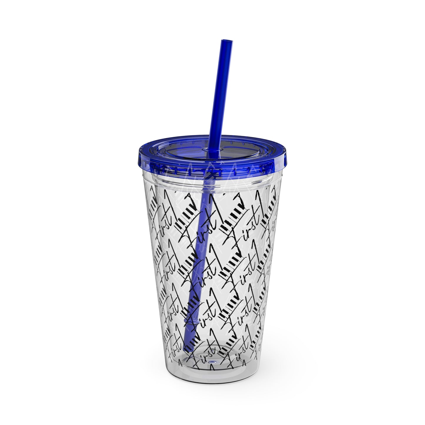 First1 Sunsplash 16oz Tumbler with Straw - Stylish & Reusable Drink Cup
