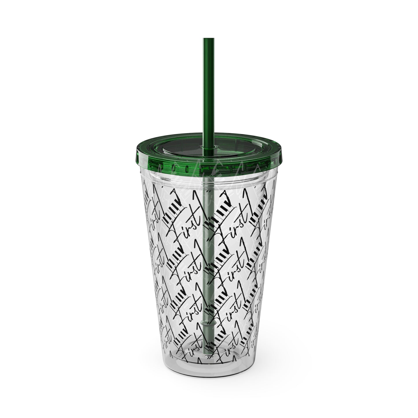 First1 Sunsplash 16oz Tumbler with Straw - Stylish & Reusable Drink Cup